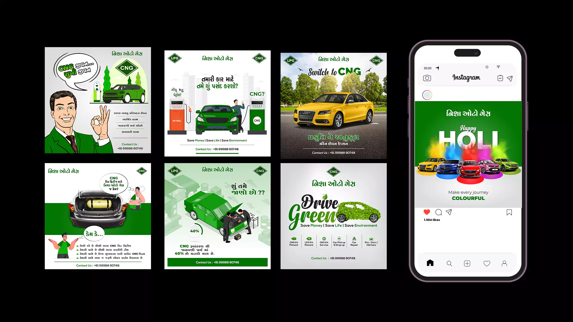 Nisha Auto Gas Social media Post mockup Designe By TheOneBranding